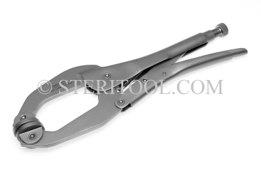 #10027 - 10.5"(260mm) x 1" Stainless Steel Deep Locking Clamp. locking pliers, deep clerance, c clamp, stainless steel, workholding, fabrication